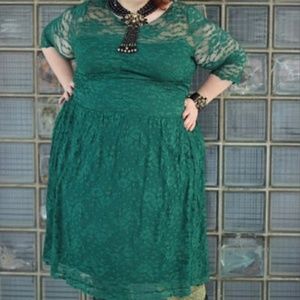 Kiyonna Green Lace Dress, size 4x